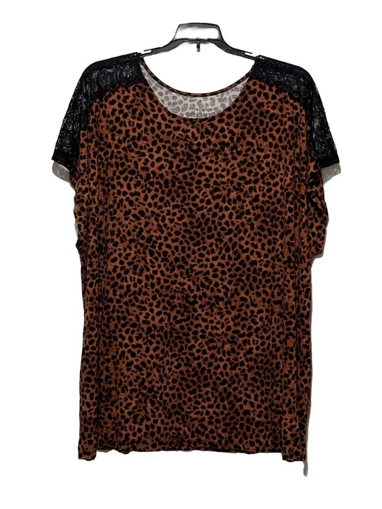 torrid Tops - Torrid Super Soft Knits Cheetah Print Tunic w/ Lace Sleeves